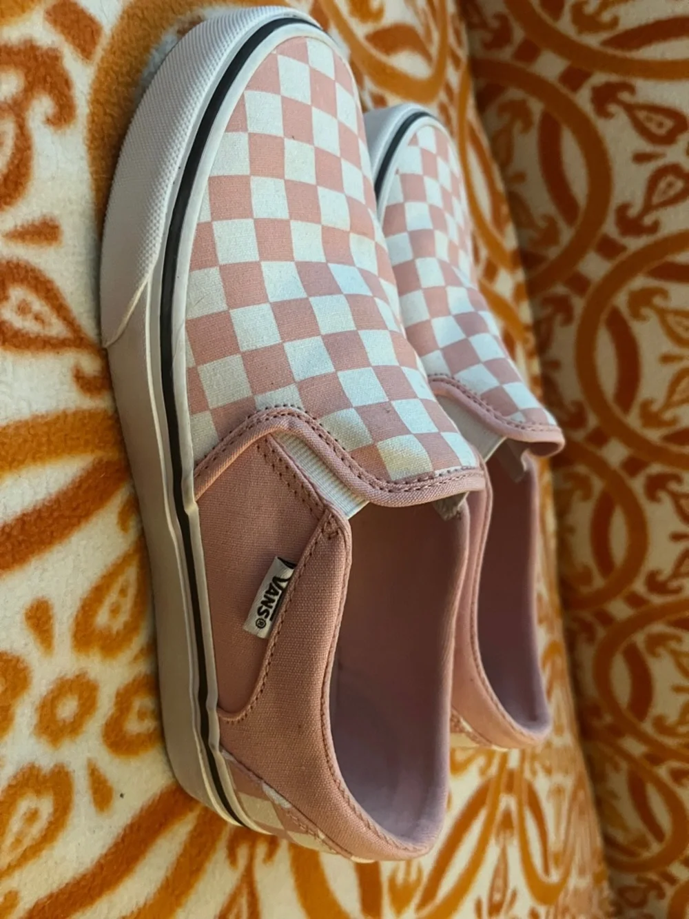Vans pink/white Checker Slip-On - Picture 5 of 7
